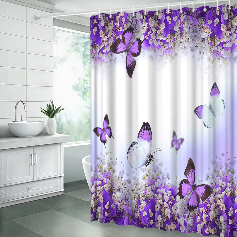 Romantic Valentine's Day Red Pink Heart Shower Curtain, Sweet Love Couples Lover Valentine Day Bath Décor