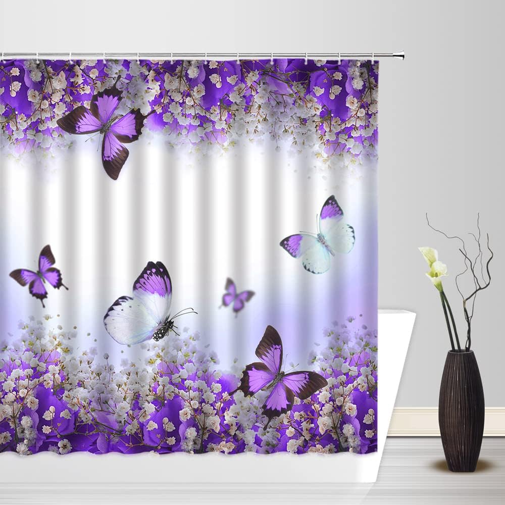 Romantic Valentine's Day Red Pink Heart Shower Curtain, Sweet Love Couples Lover Valentine Day Bath Décor