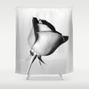 Romantic Vintage Rose Black and White Shower Curtain 
