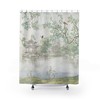 Romantic Zen Garden Landscape Chinoiserie Shower Curtain With Vintage Chinese Art Bathroom Accessory,