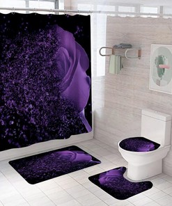 Rose Bathroom Shower Curtain with Toilet Seat Lid, Perfect for Your Bathroom Decor