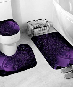 Rose Bathroom Shower Curtain with Toilet Seat Lid, Perfect for Your Bathroom Decor