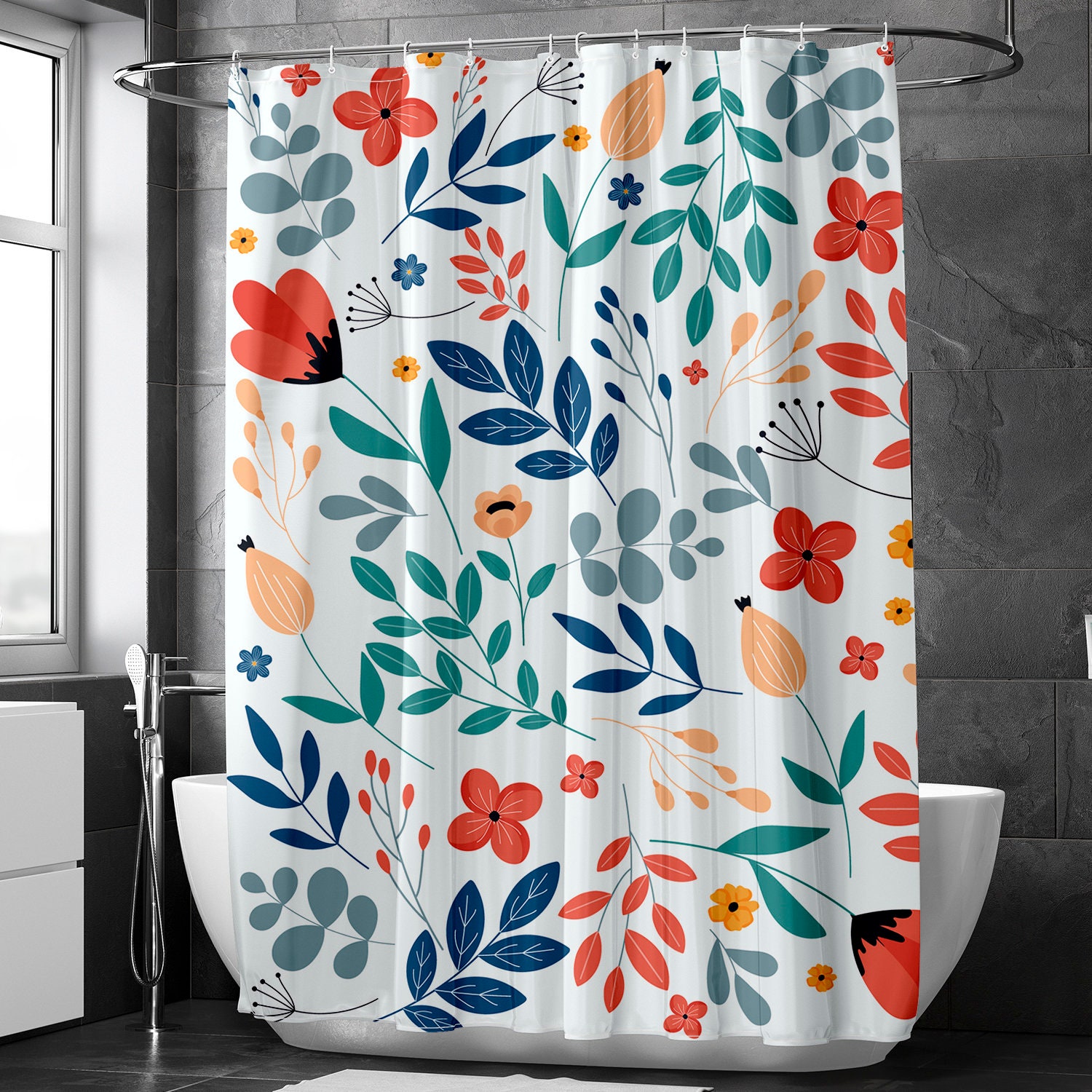 Rose Botanical Sketch Shower Curtain