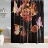 Rose Butterfly Black Gold Shower Curtain for a Luxurious Bathroom