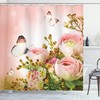 Rose Butterfly Decor Floral Shower Curtain Adds A Whimsical Touch To Any Bathroom