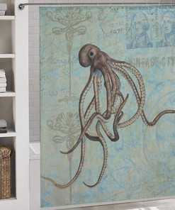 Rose & Cross Skull Skeleton Design Waterproof Fabric Shower Curtain for a Gothic and Edgy Bathroom Style