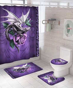 Rose Dragon Shower Curtain for Your Enchanting Bathroom