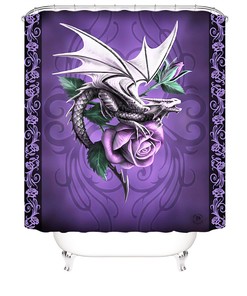 Rose Dragon Shower Curtain for Your Enchanting Bathroom
