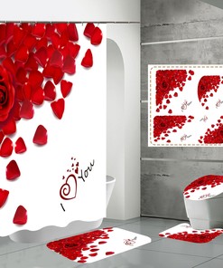 Rose Flower Petals Print Shower Curtain Bathroom #2 for an Elegant and Romantic Bathroom Decor