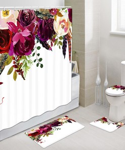Rose Flower Shower Curtain in Spring Color Palette