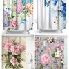 Rose Flowers Butterflies Shower And Bath Curtains With Beautiful Print, Invigorating Bathroom Decor
