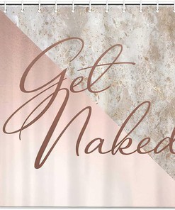 Rose Gold And Marble Design Shower Curtain - Elegant And Colorful Fabric Bath Curtain For Your Bathroom