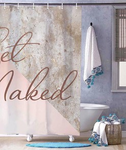 Rose Gold And Marble Design Shower Curtain - Elegant And Colorful Fabric Bath Curtain For Your Bathroom