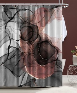 Rose Gold Black Marble Modern Shower Curtain for Stylish Bathroom Decor