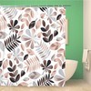 Rose Gold Geometric Leaves Shower Curtain with Elegant Fall Elements, Autumn Bathroom Decor.