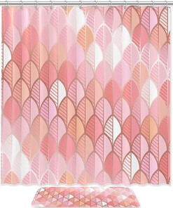 Rose Gold Leaf Artistic Shower Curtain
