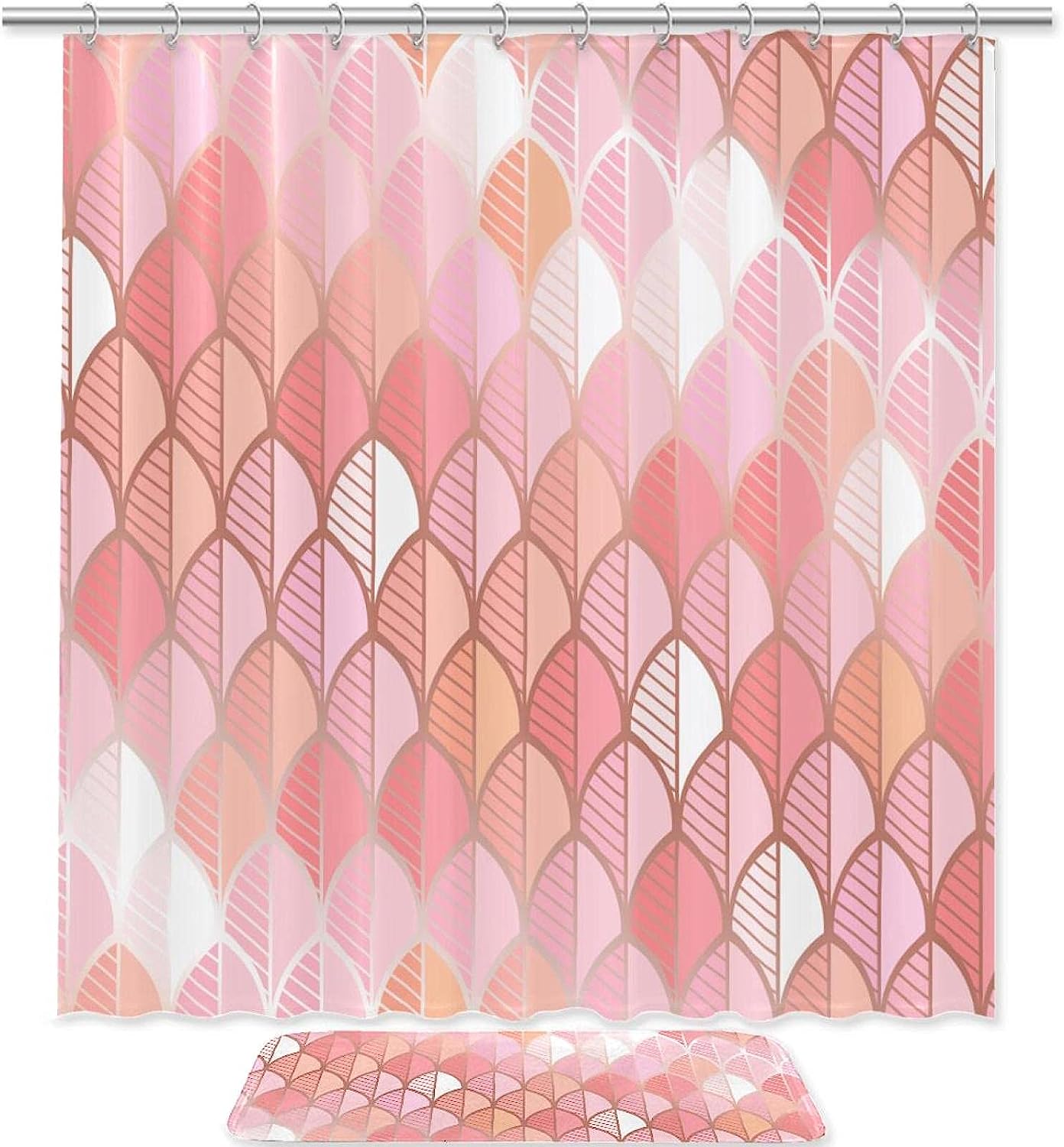 Rose Gold Leaf Artistic Shower Curtain