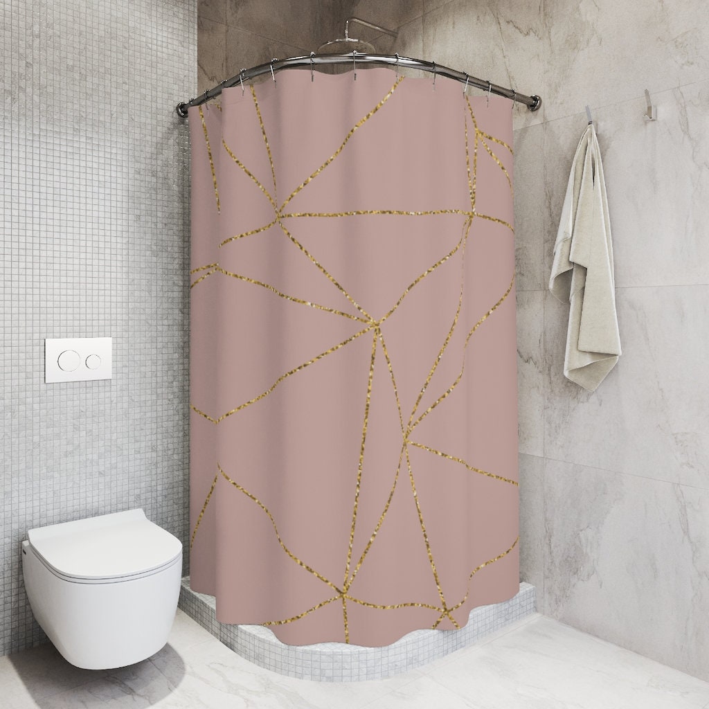 Rose Gold Luxury Shower Curtain - Elegant And Aesthetic Bathroom Decor With Unique Design