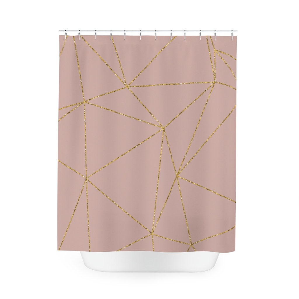 Rose Gold Luxury Shower Curtain - Elegant And Aesthetic Bathroom Decor With Unique Design - Image 2