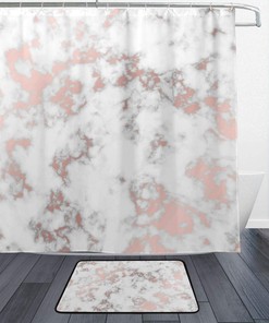 Rose Gold Marble Shower Curtain - Elegant Bathroom Decor