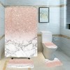 Rose Gold Marble Shower Curtain with Decorative Bathroom Accessories 