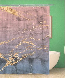 Rose Gold Marbled Veins Shower Curtain - Awowee Bathroom Fabric Curtain