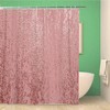 Rose Gold Metallic Abstract Shower Curtain with Shiny Sparkling Design, Glamorous Bathroom Decor 