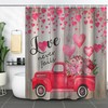 Rose Heart Shower Curtain, Floral Bathroom Accessory for Your Beautiful Bath