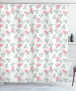 Rose Petals Blossoms Print Shower Curtain For Elegant Bathroom Design