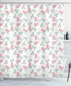 Rose Petals Blossoms Print Shower Curtain For Elegant Bathroom Design