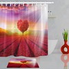 Roses Field Heart Tree Sunshine Vintage Shower Curtain for Valentine's Day