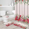 Roses Pink Ombre Eucalyptus Leaves Botanical Shower Curtain for Valentine's Day
