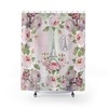 Roses and Flowers Pink Shower Curtain, Parisian Shabby Chic Bathroom Decor