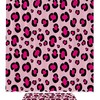 Rosy Leopard Print Shower Curtain With Girly Pink Mat, Bathroom Decor For Women