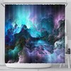 Rough Seas Watercolor Shower Curtain, Abstract Bathroom Decor