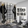 Royal Gold African American Woman Man Shower Curtain Set For Chic Bathroom Decor
