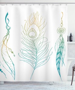 Royal Peacock Feather Vintage Printed Shower Curtain: Classic And Elegant Bath Accessory
