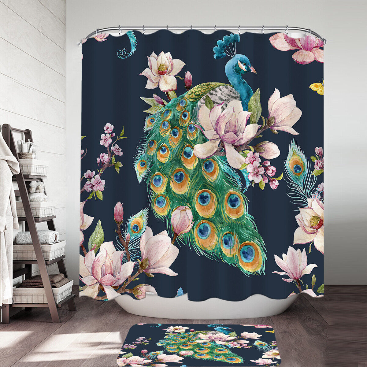 Royal Peacock Shower Curtain - Dazzlingly Beautiful Bathroom Decor