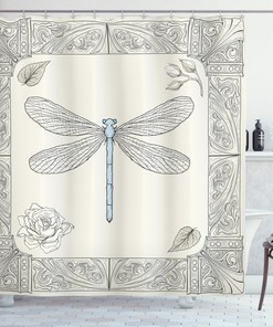 Royal Rose Petals Dragonfly Shower Curtain For A Luxurious Bath Time