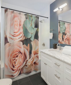 Roze Designer Shower Curtain for Her, Him, and Family - Waterproof Bathroom Decor