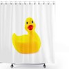 Rubber Ducky Toy Shower Curtain, Squeaky Animal Print in Cloth Fabric Bathroom Decor
