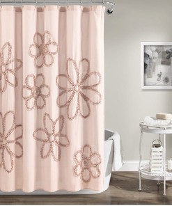 Ruffle Flower Shower Curtain- A Girly and Fun Option for Your Bathroom Decor 