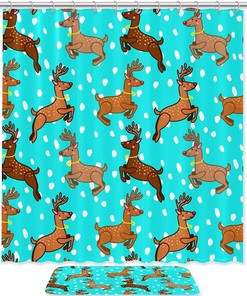 Running Deer Shower Curtain in Waterproof Fabric