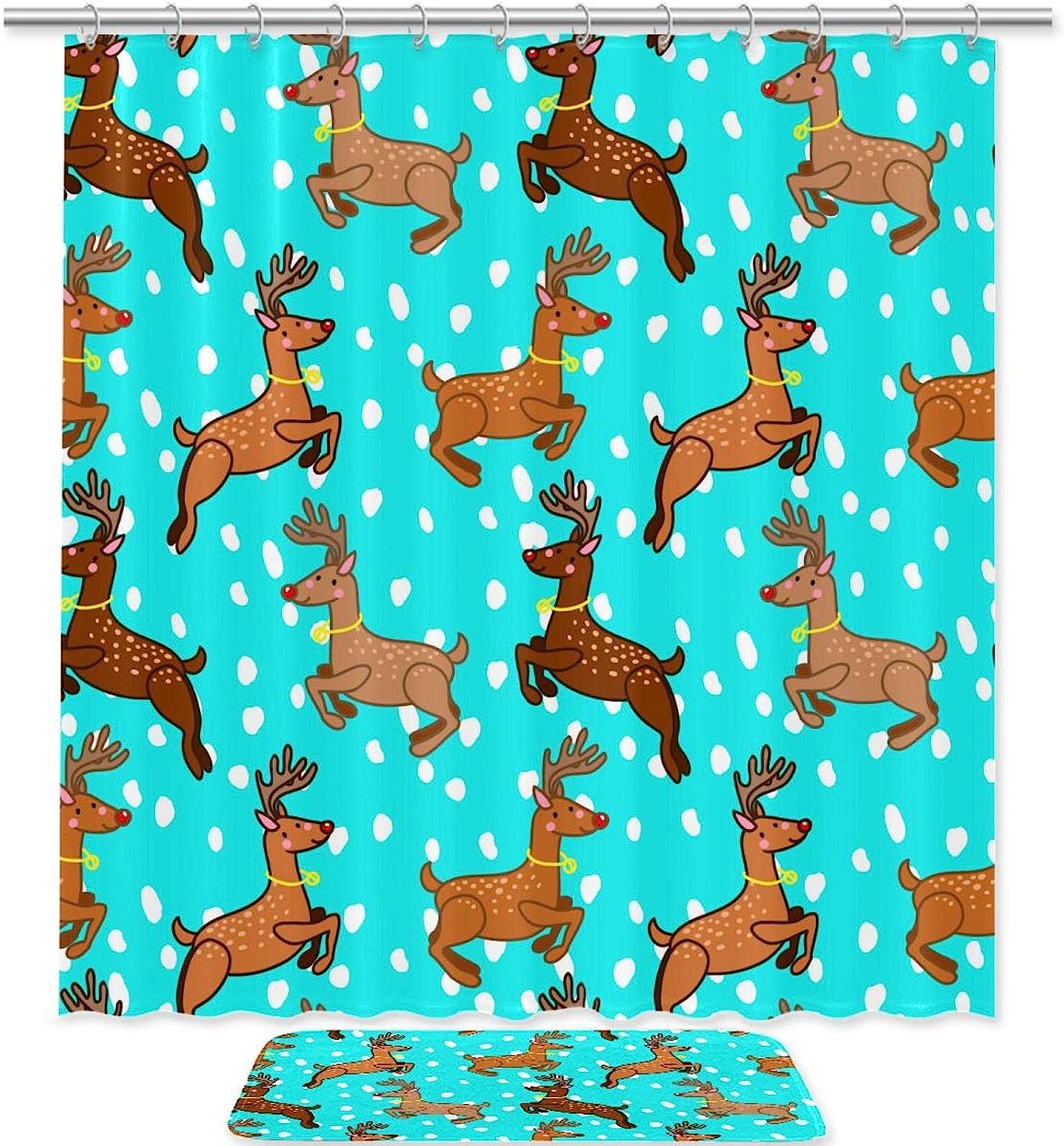 Running Deer Shower Curtain in Waterproof Fabric