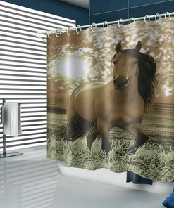 Running Free War Horse Shower Curtain, Horse Lover Bathroom Decor