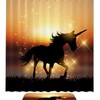 Running Unicorn Silhouette Shower Curtain with Sunset Landscape Print