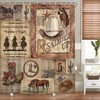 Rural Desert Cactus Horses Retro Art Shower Curtain for Bathroom Decor