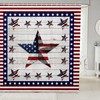 Rustic American Flag Shower Curtain for Boys and Girls Bathroom, Western Texas Star Design