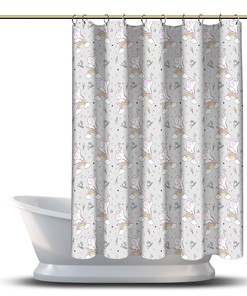 Rustic Anchor Color Wood Planks Fabric Shower Curtain Nautical Bathroom Decor With Neutral Design 