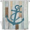 Rustic Anchor Shower Curtain For Nautical Beach Theme Bathroom Decor